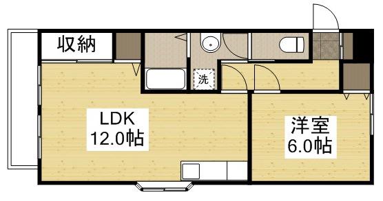 サンルミエール(1LDK/1階)の間取り写真