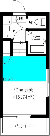 ル・ソレイユ大倉山(1K/2階)の間取り写真