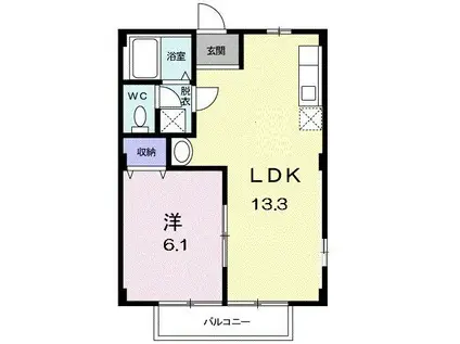 アネックステン(1LDK/1階)の間取り写真