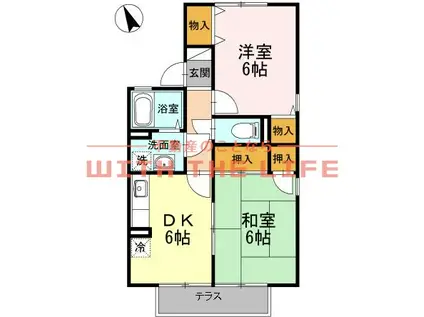 グランドール(2DK/1階)の間取り写真