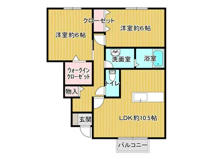 ルミエール(2LDK/1階)の間取り写真