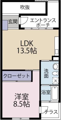 コレクティブハウスなじみ(1LDK/2階)の間取り写真