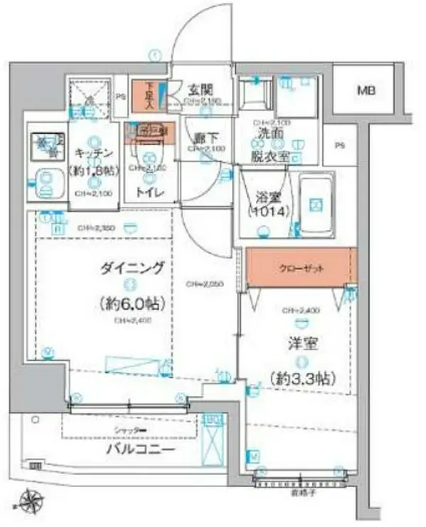 ハーモニーレジデンス東京羽田スカイブリッジ 1階階 間取り