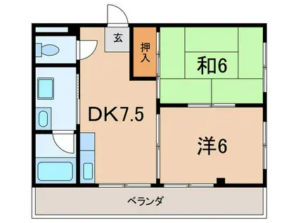 ラメゾンアンフォレット(2DK/3階)の間取り写真