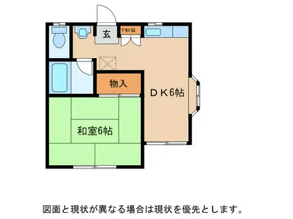 コーポ幸(1DK/2階)の間取り写真