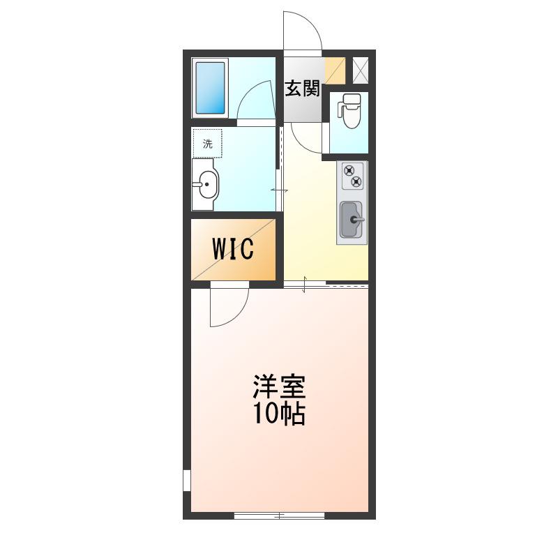 クレスト青柳(1K/1階)の間取り写真