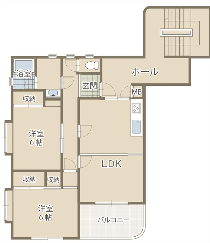 プレジデントマンション(2LDK/2階)の間取り写真