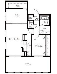 PRESCELTO北栄(2LDK/1階)の間取り写真