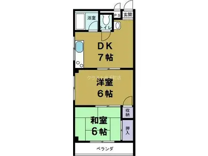 アーバンマンション(2DK/3階)の間取り写真