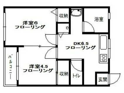 丸万ビル(2DK/4階)の間取り写真