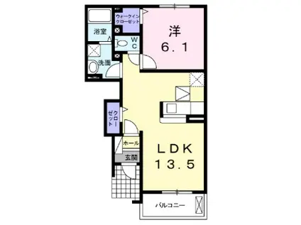 メゾン・ラ・ボヌールIX(1LDK/1階)の間取り写真