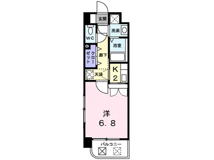 コモド パラッツォ(1K/3階)の間取り写真