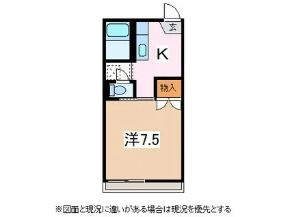 フォーブルN(1K/2階)の間取り写真