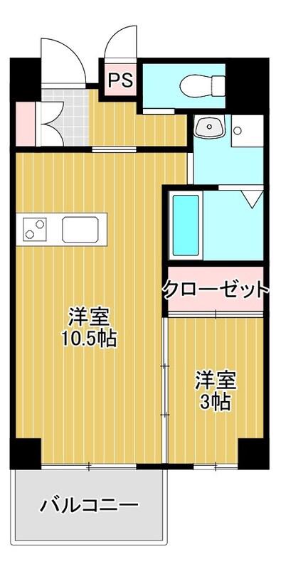 メゾンキコー今里(1LDK/6階)の間取り写真