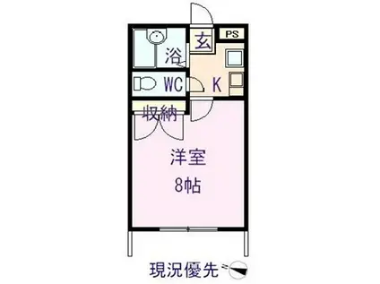 ラ・フローラ(1K/1階)の間取り写真