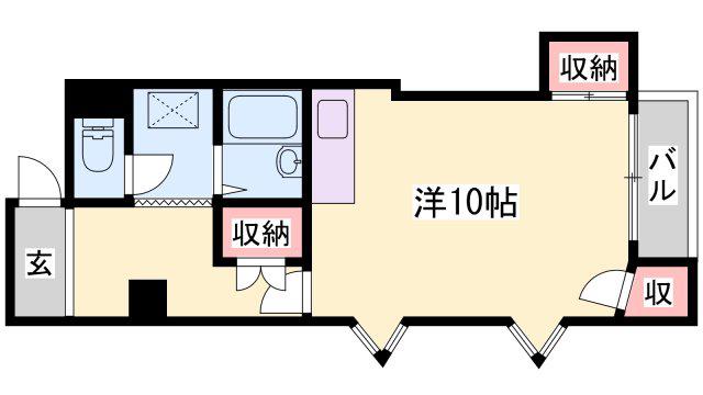 T・セーヌ(ワンルーム/3階)の間取り写真