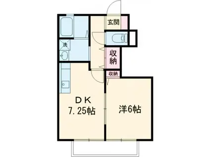 花・ハイツ(1DK/1階)の間取り写真