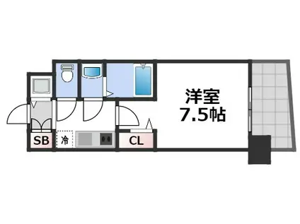 セレニテ日本橋プリエ(1K/13階)の間取り写真
