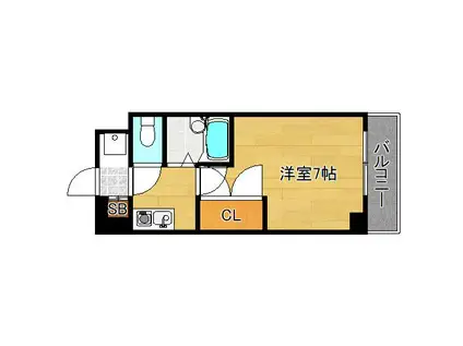 エストゥディオ・アヴァンサル(1K/7階)の間取り写真