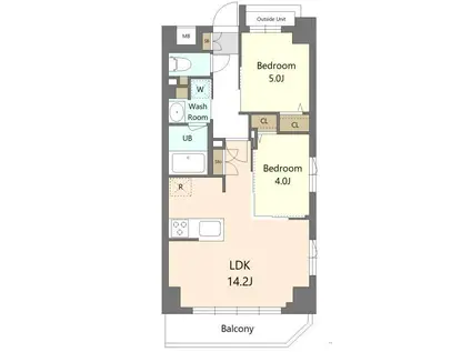 S-RESIDENCE東浦和AGUA(2LDK/1階)の間取り写真