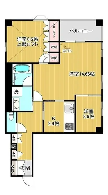 クオリア恵比寿ウエスト 13階階 間取り