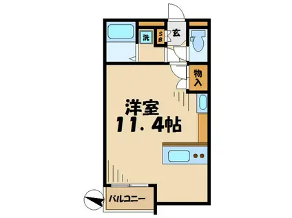 レオネクストピオニー橋本(ワンルーム/1階)の間取り写真