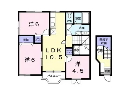 クレストール山根(3LDK/2階)の間取り写真
