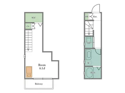 コート四季(ワンルーム/1階)の間取り写真
