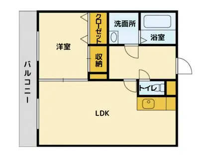 リバーサイド府中(1LDK/1階)の間取り写真