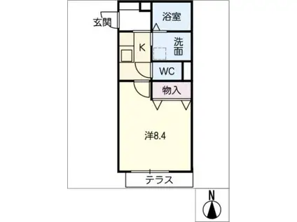 プロヌーブ沢上(1K/1階)の間取り写真