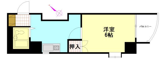 グリーンヴァリィ金光一番館(1K/4階)の間取り写真