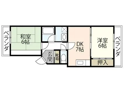 メゾン山嘉(2DK/2階)の間取り写真
