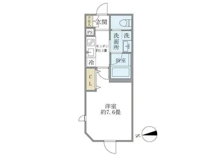ミューズ新小岩(1K/2階)の間取り写真