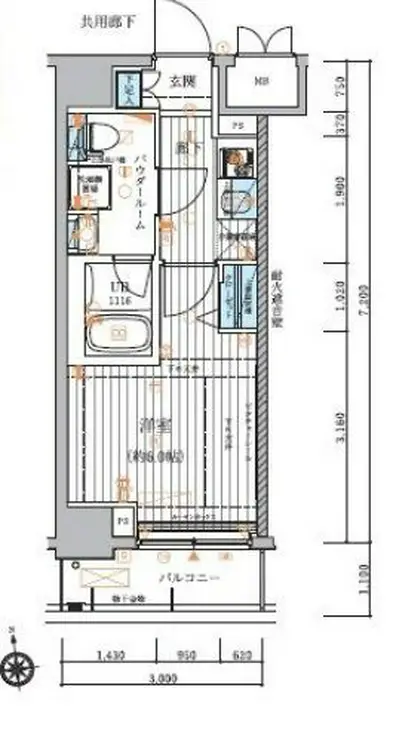 メインステージ元住吉 5階階 間取り
