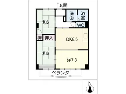 グリーンハイツ福光(3DK/2階)の間取り写真