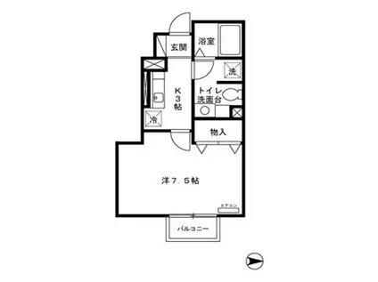 エクセレント大沼(1K/1階)の間取り写真