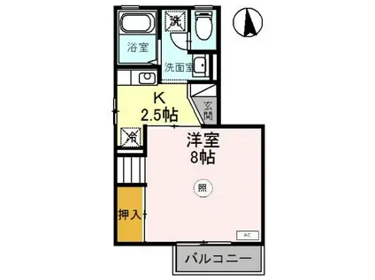 ロイヤルファミールA(1K/1階)の間取り写真