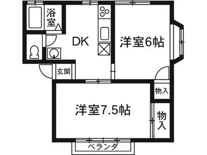 エクセル(2DK/2階)の間取り写真