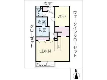 エントピア以和貴(1LDK/1階)の間取り写真