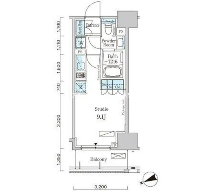 パークアクシス浅草・蔵前 4階階 間取り
