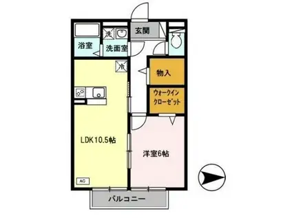 グランツコート(1LDK/2階)の間取り写真
