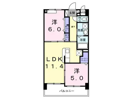 ローズ ライン(2LDK/1階)の間取り写真