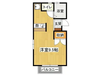 MS COURT椥辻II番館(ワンルーム/1階)の間取り写真