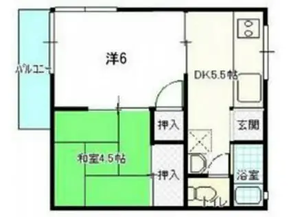 フラットT(2DK/2階)の間取り写真