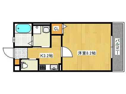 KS003-2(1K/1階)の間取り写真
