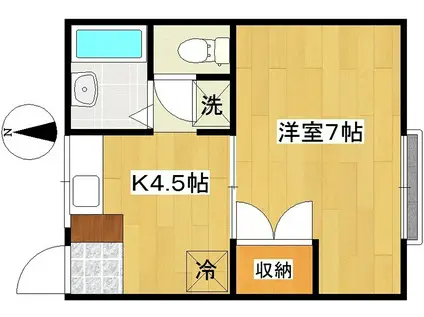 イーストパーツリッチ(1K/1階)の間取り写真