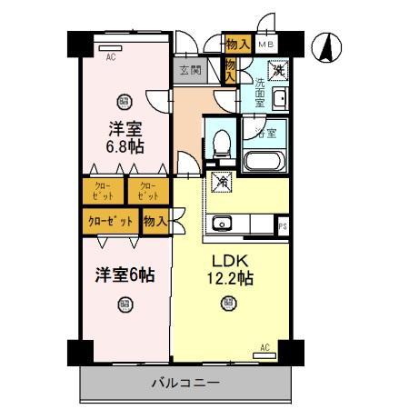 イースト VILLAGE 2001(2LDK/3階)の間取り写真