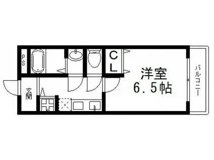 フィオレ源氏ケ丘(1K/1階)の間取り写真