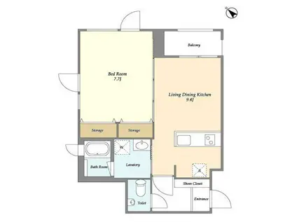 南平台ヒルトップハウス(1LDK/4階)の間取り写真