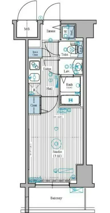 ガーラ・ステーション新宿御苑前 7階階 間取り